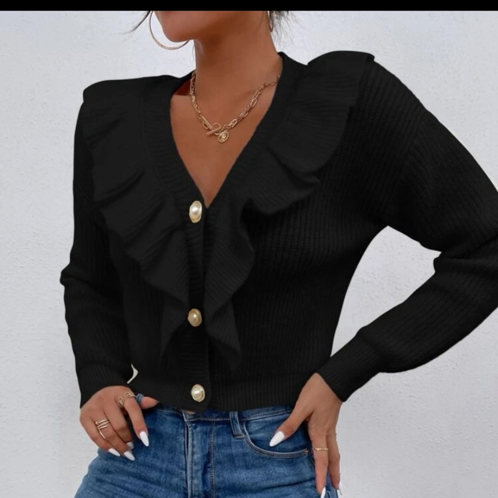 Black button up cardigan